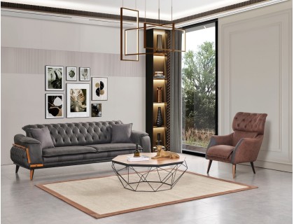 Комплект мягкой мебели Derin в стиле Капитоне. 