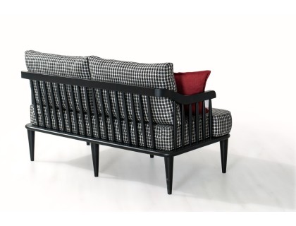 Деревянный дизайнерский комплект диванов в черном цвете Oslo  