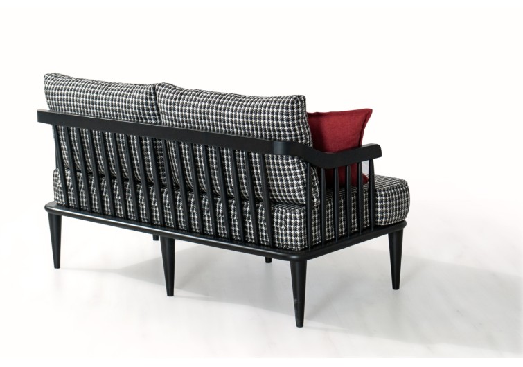 Деревянный дизайнерский комплект диванов в черном цвете Oslo  