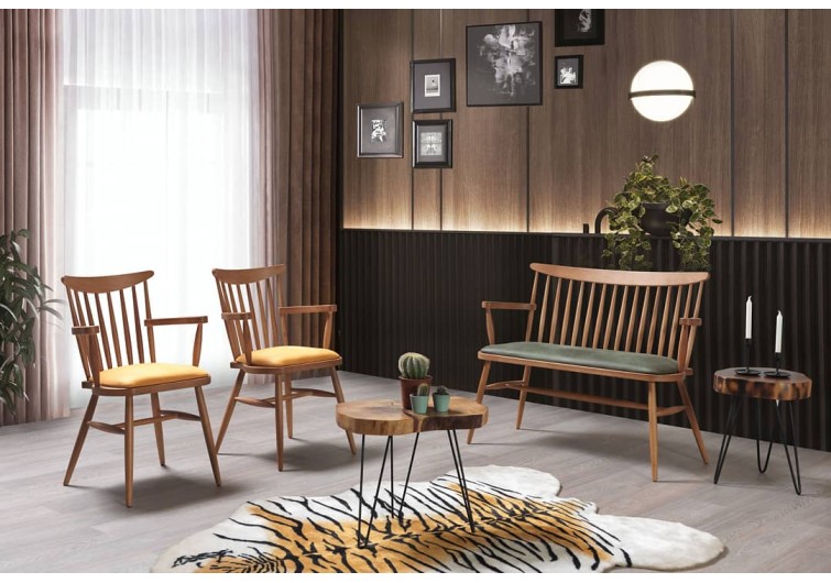 Комплект мебели для отдыха Ahsen из натуральной древесины.