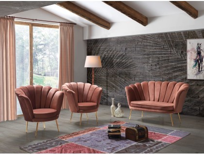 Комплект мягкой мебели İnci в нежно розовом цвете.